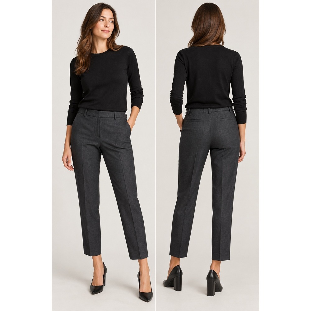 Talbots Hampshire Ankle Pant Charcoal Grey Cotton Blend Petite 10P Career